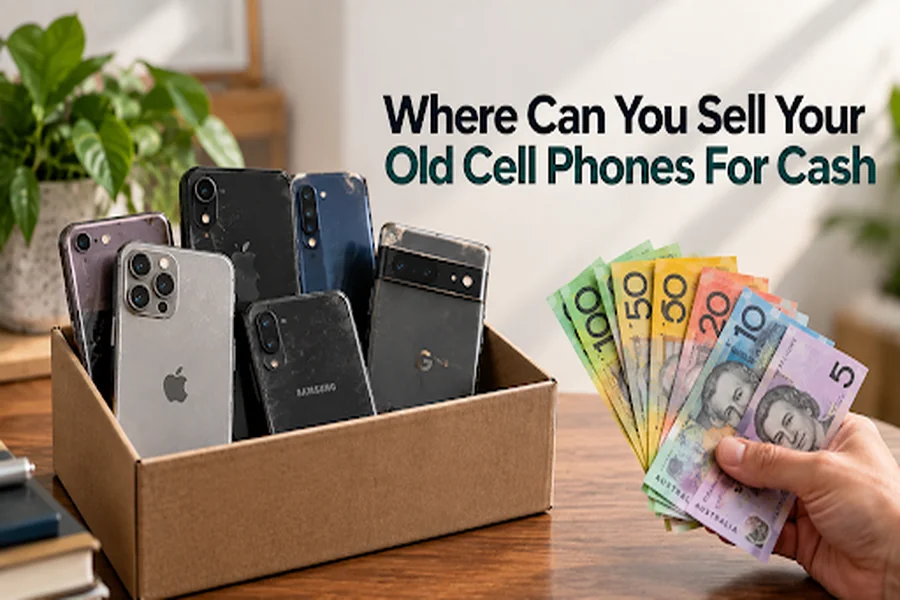 Old smartphones with Australian dollar notes illustrating where to sell old phones for cash